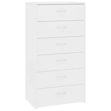 Stylish White Sideboard with 6 Drawers - Durable & Spacious