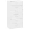 Stylish White Sideboard with 6 Drawers - Durable & Spacious