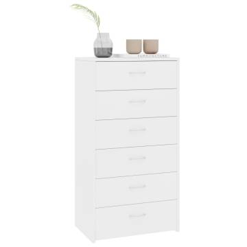 Stylish White Sideboard with 6 Drawers - Durable & Spacious