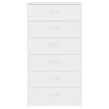 Stylish White Sideboard with 6 Drawers - Durable & Spacious