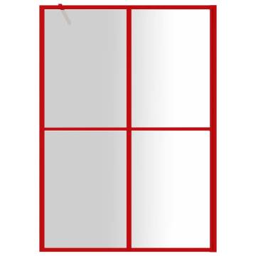 Red Walk-in Shower Wall with ESG Glass - 140x195 cm