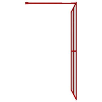 Red Walk-in Shower Wall with ESG Glass - 140x195 cm