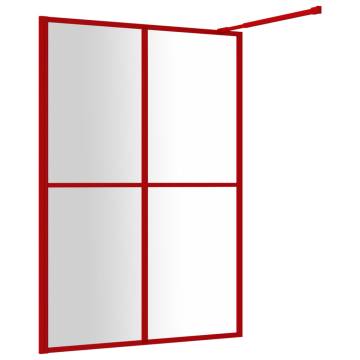 Red Walk-in Shower Wall with ESG Glass - 140x195 cm