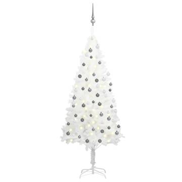 Artificial Pre-lit Christmas Tree with Ball Set - 180 cm White