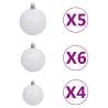 Artificial Pre-lit Christmas Tree with Ball Set - 180 cm White