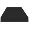 Stylish Floating Wall Shelves - Set of 4 Black MDF