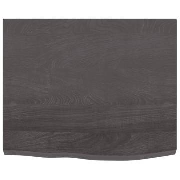 Wall Shelf Dark Brown 60x50cm - Solid Oak Wood | HipoMarket