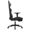 Massage Gaming Chair with Footrest - Black & Taupe Fabric