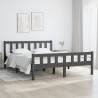 Bed Frame Grey Solid Wood 120x190 cm Small Double Colour grey Size 120 x 190 cm 