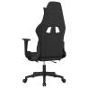 Massage Gaming Chair with Footrest - Black & Taupe Fabric