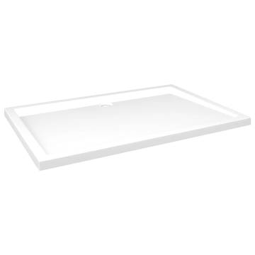 Rectangular ABS Shower Base Tray White 80x120 cm - Modern Design