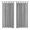 Micro-Satin Curtains 2 pcs with Loops 140x225 cm Grey Colour grey Size 225 cm Quantity in Package 2 