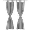 Micro-Satin Curtains 2 pcs 140x225 cm Grey | HipoMarket