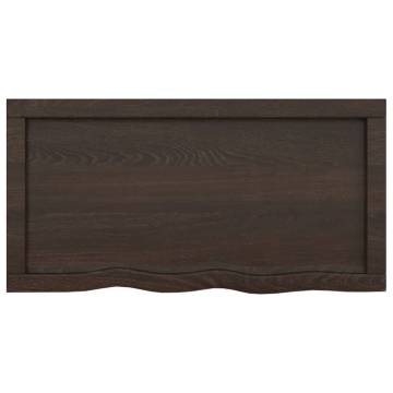 Dark Brown Wall Shelf - Solid Oak - 80x40 cm | Hipomarket