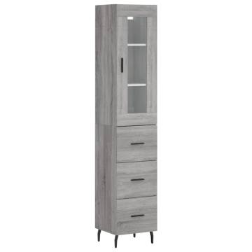 Highboard Grey Sonoma - Stylish Engineered Wood Storage