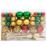 112 Piece Christmas Bauble Set - Red, Green, Gold Decorations