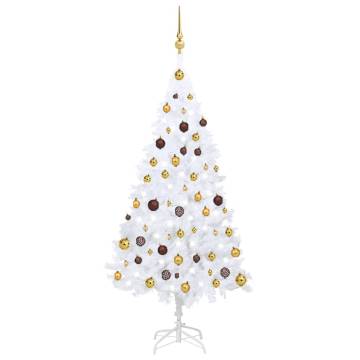 Artificial Pre-lit Christmas Tree - 150 cm White with Ball Set