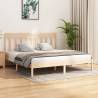 Bed Frame Solid Wood 200x200 cm Colour natural Size 200 x 200 cm 