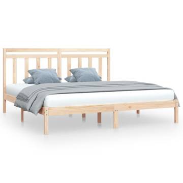 Solid Wood Bed Frame 200x200 cm - Timeless Design