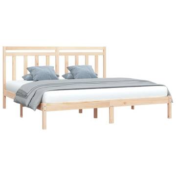 Solid Wood Bed Frame 200x200 cm - Timeless Design