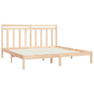 Solid Wood Bed Frame 200x200 cm - Timeless Design