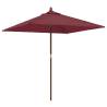 Garden Parasol with Wooden Pole - Bordeaux Red | HipoMarket