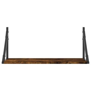 Stylish Wall Shelves 2 pcs Smoked Oak - Engineered Wood | Hipo Market