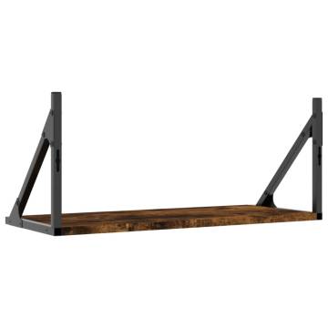 Stylish Wall Shelves 2 pcs Smoked Oak - Engineered Wood | Hipo Market