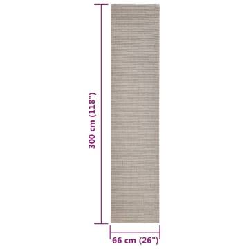 Natural Sisal Rug 66x300 cm in Sand - Durable & Stylish