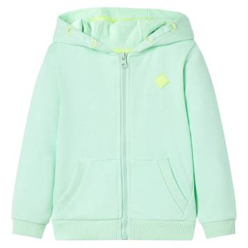 Kids' Hooded Sweatshirt with Zip - Bright Green 104 | HipoMarket