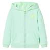 Kids' Hooded Sweatshirt with Zip Bright Green 104 Colour green Size 104 (3-4y) 