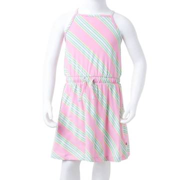 Stylish Kids' Dress with Drawstring - Sleeveless Pink 140