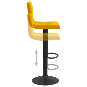 Mustard Yellow Velvet Bar Stools - Set of 2 | HipoMarket