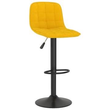 Yellow Velvet Bar Stools - 2 Pcs for Comfort & Style