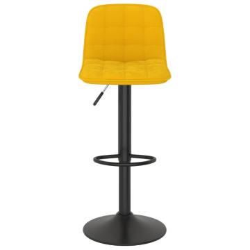 Yellow Velvet Bar Stools - 2 Pcs for Comfort & Style