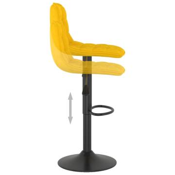 Yellow Velvet Bar Stools - 2 Pcs for Comfort & Style