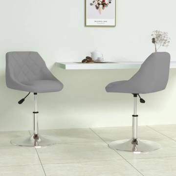 Light Grey Velvet Swivel Dining Chairs - Set of 2 | HipoMarket