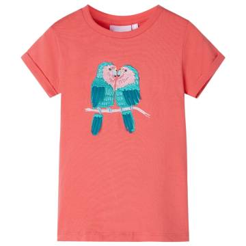 Kids' Coral T-Shirt 128 - Cute Parrots Design | Hipo Market