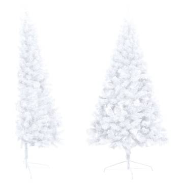 Artificial Half Pre-lit Christmas Tree with Ball Set - 150cm White