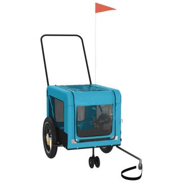 Durable Pet Bike Trailer - Blue & Black Oxford Fabric