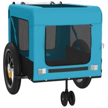 Durable Pet Bike Trailer - Blue & Black Oxford Fabric