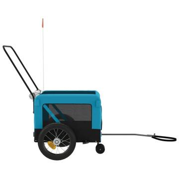 Durable Pet Bike Trailer - Blue & Black Oxford Fabric