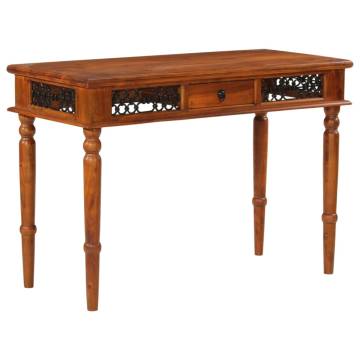 Solid Wood Acacia Desk with Drawer - 110x50x76 cm