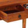 Solid Wood Acacia Desk with Drawer - 110x50x76 cm