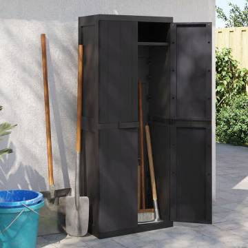 Outdoor Storage Cabinet Black 65x37x165 cm - Durable & Spacious