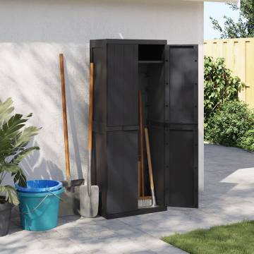 Outdoor Storage Cabinet Black 65x37x165 cm - Durable & Spacious