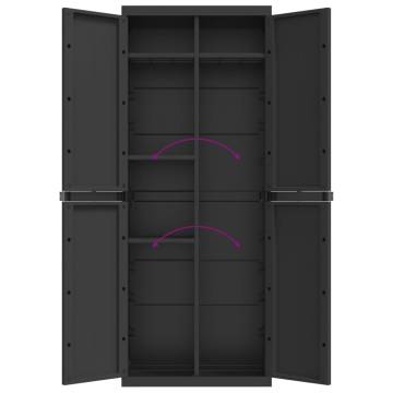 Outdoor Storage Cabinet Black 65x37x165 cm - Durable & Spacious