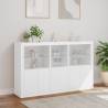 Modern Sideboard with LED Lights - White 162x37x100 cm