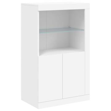 Modern Sideboard with LED Lights - White 162x37x100 cm