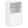 Modern Sideboard with LED Lights - White 162x37x100 cm